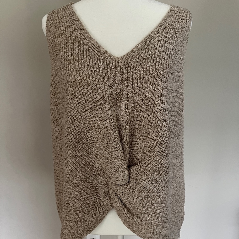 Thread Essential, Evereve, Beige Knit Top